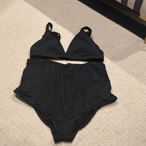 Black Blanqi Maternity High-Waisted Bikini Set